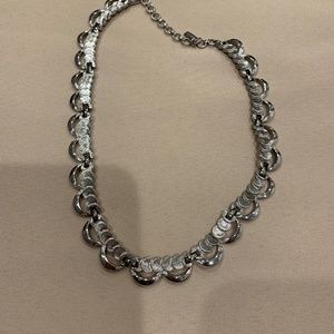 Vintage Silvertone Monet Choker Necklace 7” L